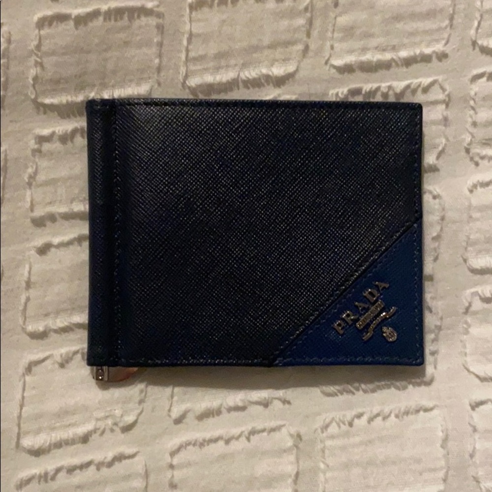 Prada Saffiano Leather Wallet, Baltico & Blue
